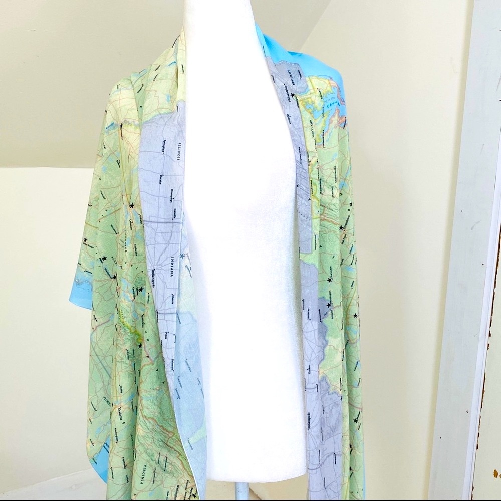 NEW without TAGS Elegant Wrap w. map of the Civil Rights Trail - Picture 3 of 8